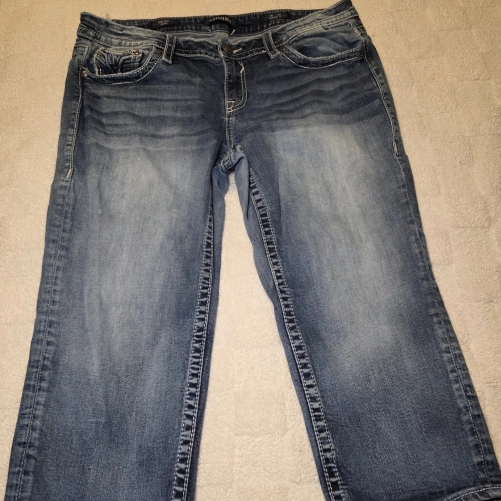 Vigoss Women's Washed Denim Cropped Jeans